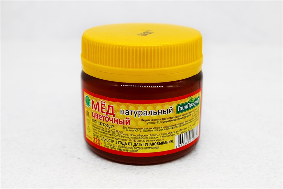 Мед натуральный Гринпродукт Цветочный 220г